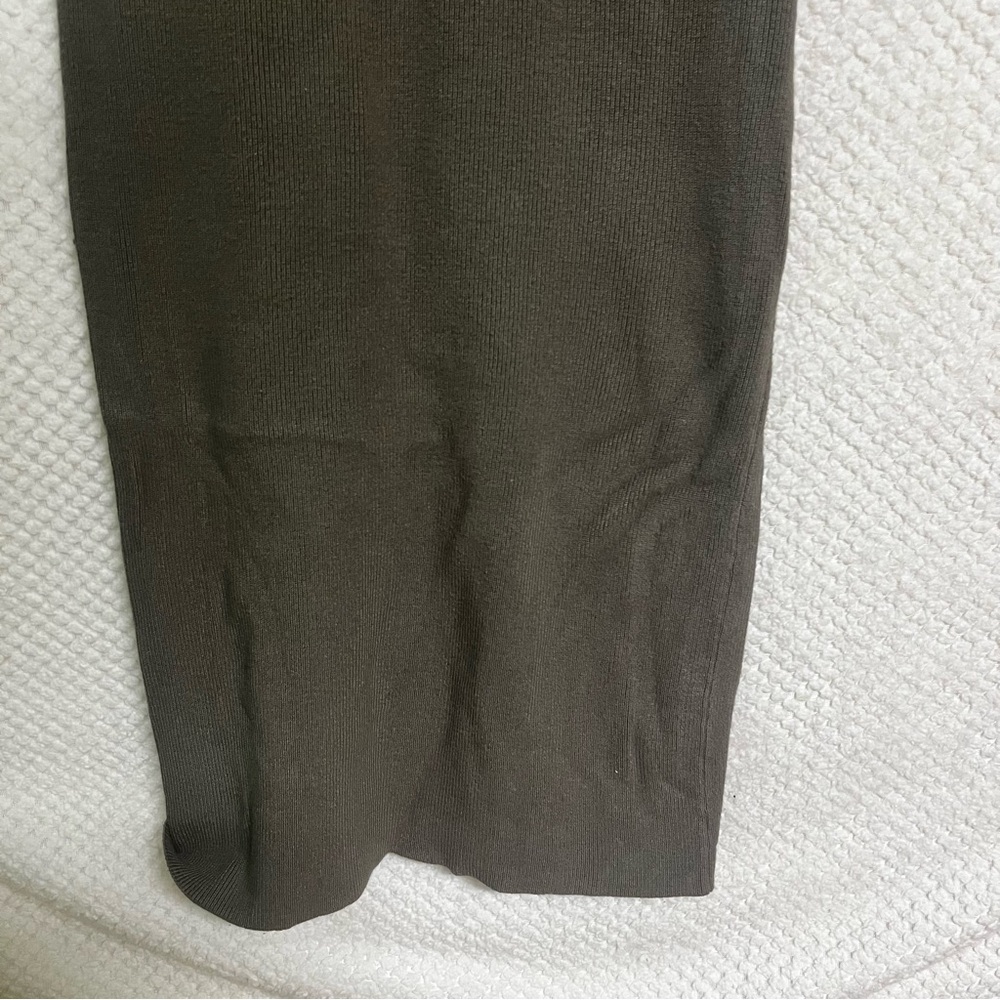 Caroline Constas Ribbed Knit Stretch Midi Dress Green Sleeveless Designer Medium - Picture 9 of 10
